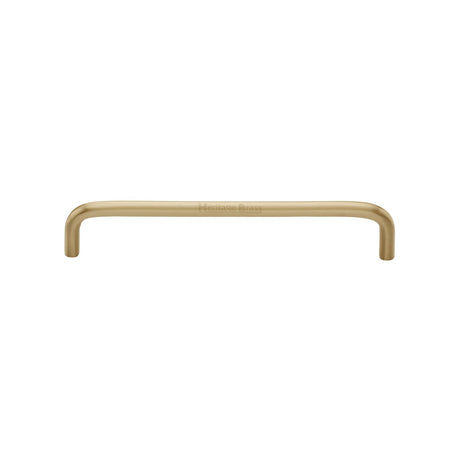 This is an image of a Heritage Brass - Cabinet Pull Wire Design 152mm CTC Satin Brass Finish, c2155-152-sb that is available to order from T.H Wiggans Ironmongery in Kendal.