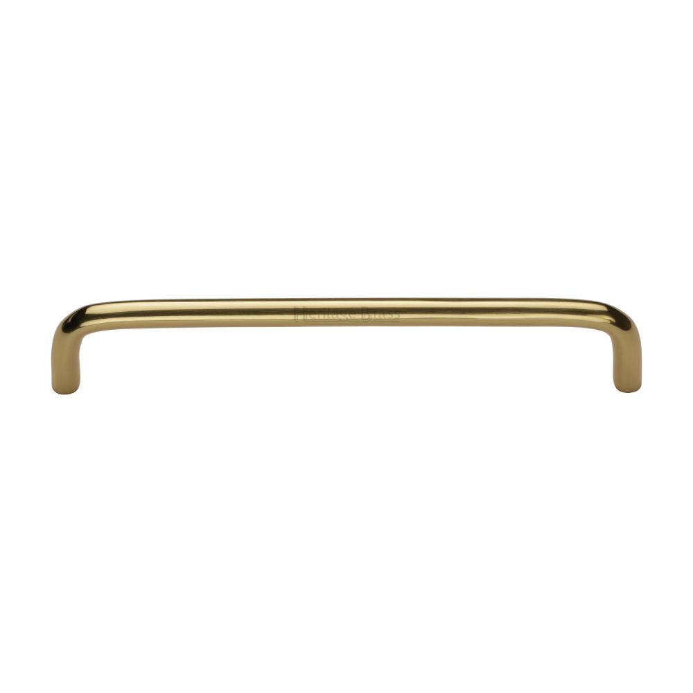 This is an image of a Heritage Brass - Cabinet Pull Wire Design 160mm CTC Polished Brass Finish, c2155-160-pb that is available to order from T.H Wiggans Ironmongery in Kendal.