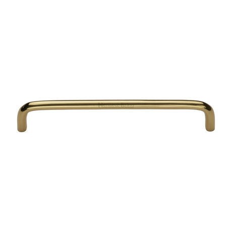 This is an image of a Heritage Brass - Cabinet Pull Wire Design 160mm CTC Polished Brass Finish, c2155-160-pb that is available to order from T.H Wiggans Ironmongery in Kendal.