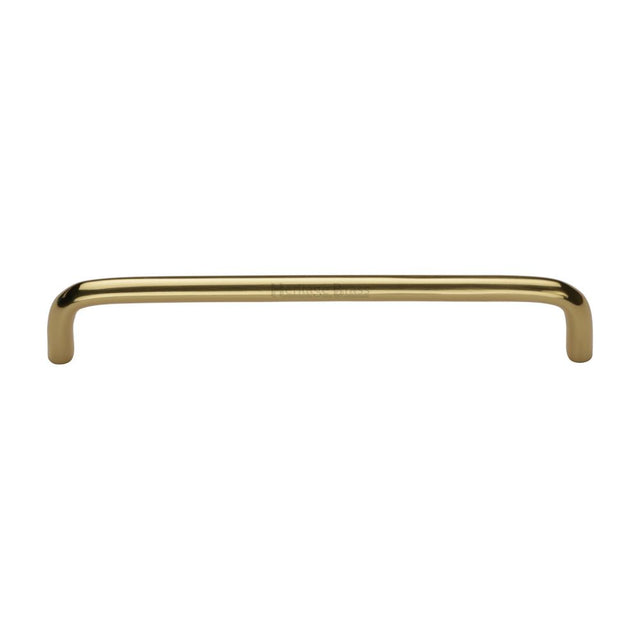 This is an image of a Heritage Brass - Cabinet Pull Wire Design 160mm CTC Polished Brass Finish, c2155-160-pb that is available to order from T.H Wiggans Ironmongery in Kendal.