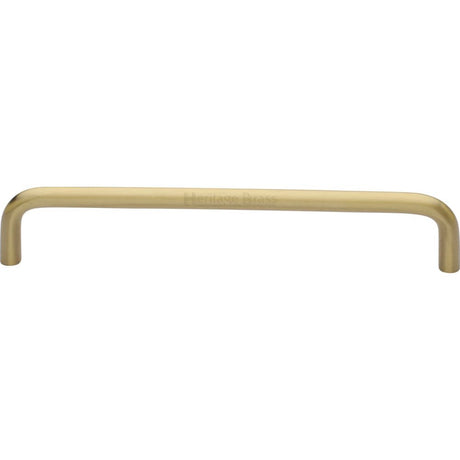 This is an image of a Heritage Brass - Cabinet Pull Wire Design 160mm CTC Satin Brass Finish, c2155-160-sb that is available to order from T.H Wiggans Ironmongery in Kendal.