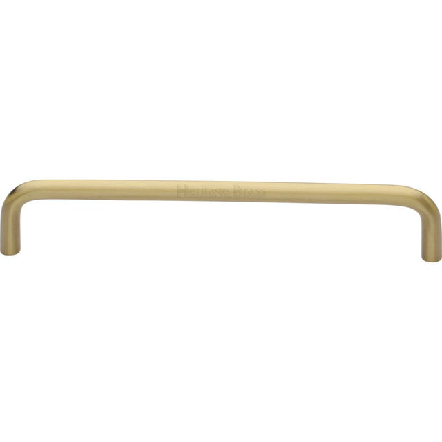 This is an image of a Heritage Brass - Cabinet Pull Wire Design 160mm CTC Satin Brass Finish, c2155-160-sb that is available to order from T.H Wiggans Ironmongery in Kendal.