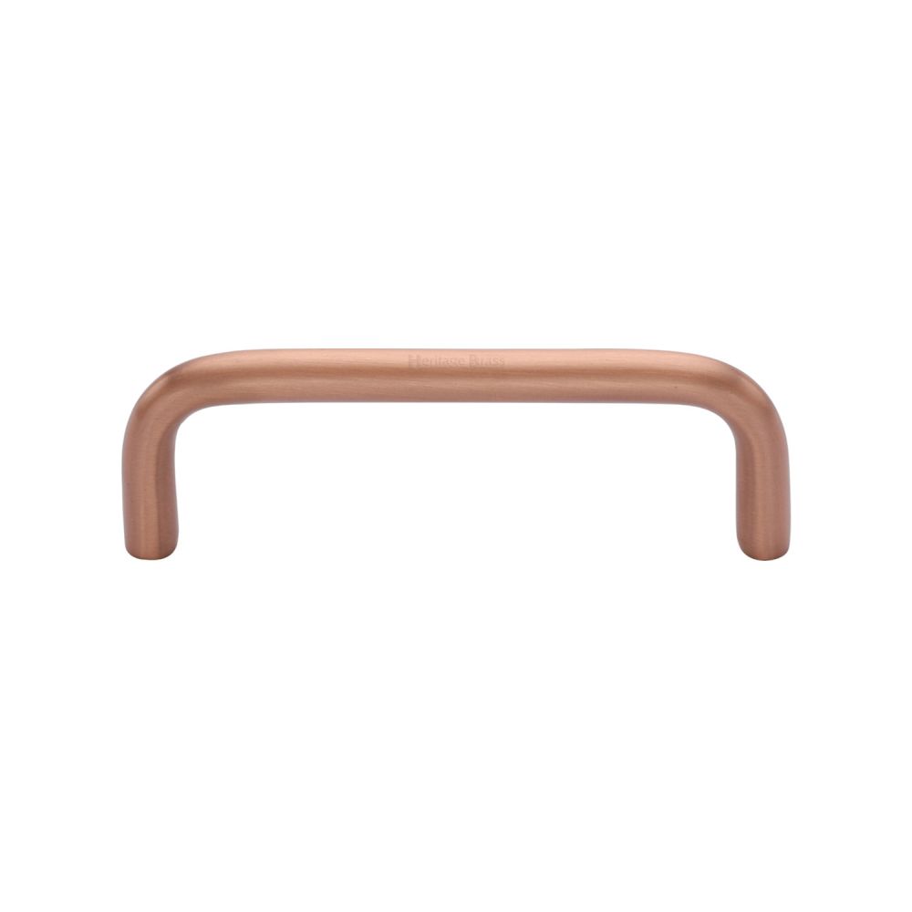 This is an image of a Heritage Brass - Cabinet Pull Wire Design 96mm CTC Satin Rose Gold Finish, c2155-96-srg that is available to order from T.H Wiggans Ironmongery in Kendal.
