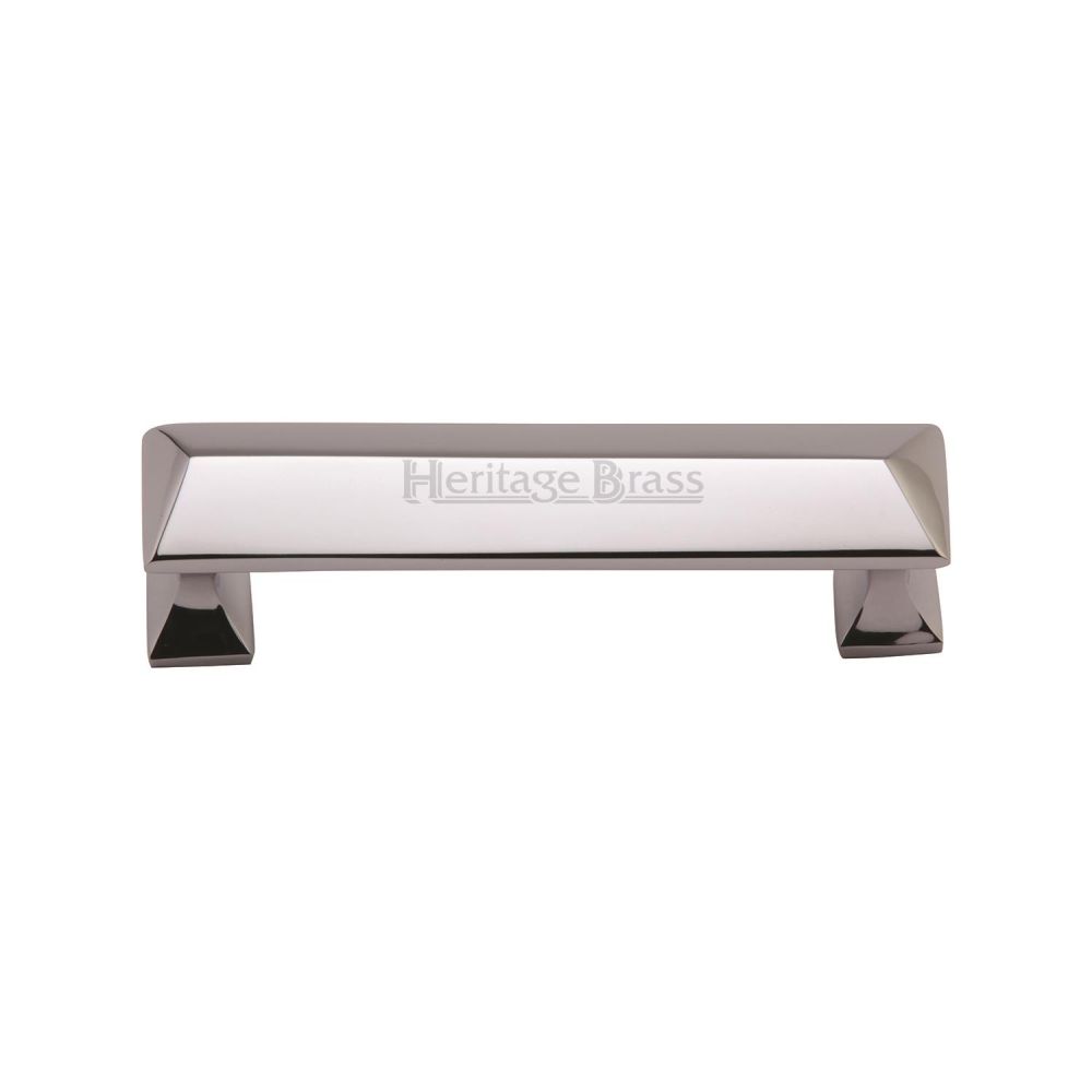 This is an image of a Heritage Brass - Cabinet Pull Pyramid Design 96mm CTC Polished Chrome Finish, c2231-96-pc that is available to order from T.H Wiggans Ironmongery in Kendal.
