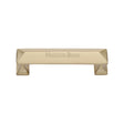 This is an image of a Heritage Brass - Cabinet Pull Pyramid Design 96mm CTC Satin Brass Finish, c2231-96-sb that is available to order from T.H Wiggans Ironmongery in Kendal.