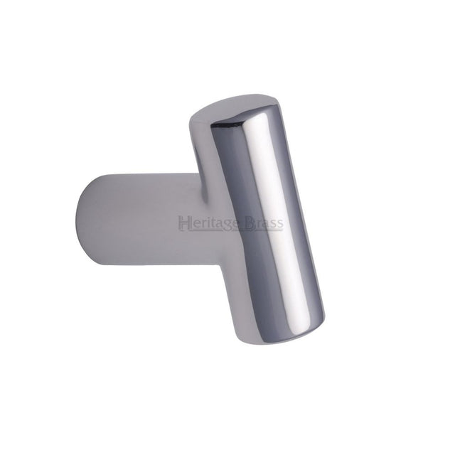 This is an image of a Heritage Brass - Cabinet Knob T Shaped 35mm Polished Chrome Finish, c2234-pc that is available to order from T.H Wiggans Ironmongery in Kendal.