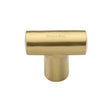 This is an image of a Heritage Brass - Cabinet Knob T Shaped 35mm Satin Brass Finish, c2234-sb that is available to order from T.H Wiggans Ironmongery in Kendal.