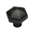 This is an image of a Heritage Brass - Cabinet Knob Classic Hexagon Design 32mm Matt Black Finish, c2238-bkmt that is available to order from T.H Wiggans Ironmongery in Kendal.
