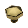 This is an image of a Heritage Brass - Cabinet Knob Classic Hexagon Design 32mm Polished Brass Finish, c2238-pb that is available to order from T.H Wiggans Ironmongery in Kendal.