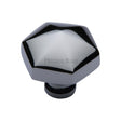 This is an image of a Heritage Brass - Cabinet Knob Classic Hexagon Design 32mm Polished Chrome Finish, c2238-pc that is available to order from T.H Wiggans Ironmongery in Kendal.