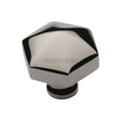 This is an image of a Heritage Brass - Cabinet Knob Classic Hexagon Design 32mm Polished Nickel Finish, c2238-pnf that is available to order from T.H Wiggans Ironmongery in Kendal.