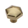 This is an image of a Heritage Brass - Cabinet Knob Classic Hexagon Design 32mm Satin Brass Finish, c2238-sb that is available to order from T.H Wiggans Ironmongery in Kendal.