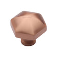 This is an image of a Heritage Brass - Cabinet Knob Classic Hexagon Design 32mm Satin Rose Gold Finish, c2238-srg that is available to order from T.H Wiggans Ironmongery in Kendal.