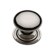 This is an image of a Heritage Brass - Cabinet Knob Victorian Round Design with base 25mm Polished Nickel, c2240-25-pnf that is available to order from T.H Wiggans Ironmongery in Kendal.