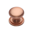 This is an image of a Heritage Brass - Cabinet Knob Victorian Round Design with base 25mm Satin Rose Go, c2240-25-srg that is available to order from T.H Wiggans Ironmongery in Kendal.