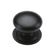 This is an image of a Heritage Brass - Cabinet Knob Victorian Round Design with base 32mm Matt Black F, c2240-32-bkmt that is available to order from T.H Wiggans Ironmongery in Kendal.