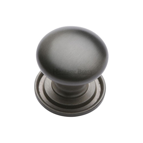This is an image of a Heritage Brass - Cabinet Knob Victorian Round Design with base 32mm Matt Bronze, c2240-32-mb that is available to order from T.H Wiggans Ironmongery in Kendal.