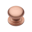 This is an image of a Heritage Brass - Cabinet Knob Victorian Round Design with base 32mm Satin Rose Go, c2240-32-srg that is available to order from T.H Wiggans Ironmongery in Kendal.