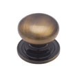 This is an image of a Heritage Brass - Cabinet Knob Victorian Round Design with base 38mm Antique Brass F, c2240-38-at that is available to order from T.H Wiggans Ironmongery in Kendal.
