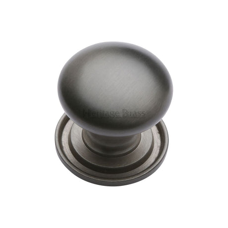 This is an image of a Heritage Brass - Cabinet Knob Victorian Round Design with base 38mm Matt Bronze, c2240-38-mb that is available to order from T.H Wiggans Ironmongery in Kendal.