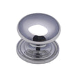 This is an image of a Heritage Brass - Cabinet Knob Victorian Round Design with base 38mm Polished Chrome, c2240-38-pc that is available to order from T.H Wiggans Ironmongery in Kendal.