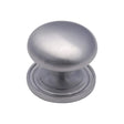 This is an image of a Heritage Brass - Cabinet Knob Victorian Round Design with base 38mm Satin Chrome, c2240-38-sc that is available to order from T.H Wiggans Ironmongery in Kendal.