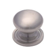This is an image of a Heritage Brass - Cabinet Knob Victorian Round Design with base 38mm Satin Nickel, c2240-38-sn that is available to order from T.H Wiggans Ironmongery in Kendal.