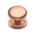 This is an image of a Heritage Brass - Cabinet Knob Victorian Round Design with base 38mm Satin Rose Go, c2240-38-srg that is available to order from T.H Wiggans Ironmongery in Kendal.