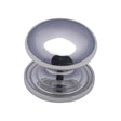 This is an image of a Heritage Brass - Cabinet Knob Victorian Round Design with base 48mm Polished Chrome, c2240-48-pc that is available to order from T.H Wiggans Ironmongery in Kendal.