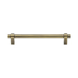 This is an image of a Heritage Brass - Cabinet Pull Industrial Design 160mm CTC Antique Brass Finish, c2480-160-at that is available to order from T.H Wiggans Ironmongery in Kendal.