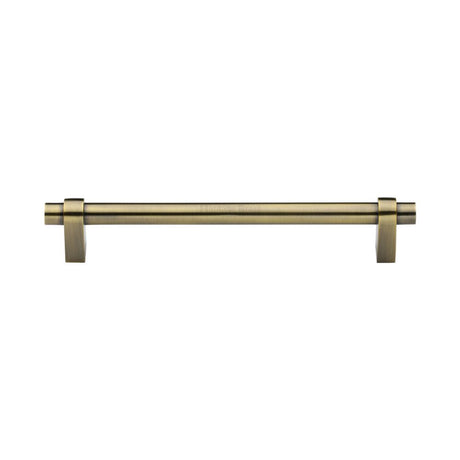 This is an image of a Heritage Brass - Cabinet Pull Industrial Design 160mm CTC Antique Brass Finish, c2480-160-at that is available to order from T.H Wiggans Ironmongery in Kendal.