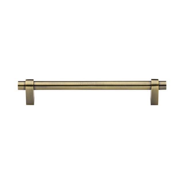 This is an image of a Heritage Brass - Cabinet Pull Industrial Design 160mm CTC Antique Brass Finish, c2480-160-at that is available to order from T.H Wiggans Ironmongery in Kendal.