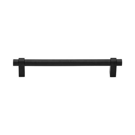 This is an image of a Heritage Brass - Cabinet Pull Industrial Design 160mm CTC Matt Black Finish, c2480-160-bkmt that is available to order from T.H Wiggans Ironmongery in Kendal.