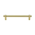 This is an image of a Heritage Brass - Cabinet Pull Industrial Design 160mm CTC Polished Brass Finish, c2480-160-pb that is available to order from T.H Wiggans Ironmongery in Kendal.
