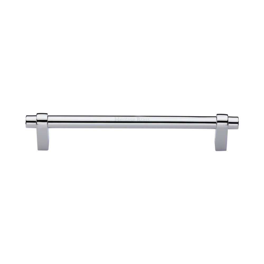 This is an image of a Heritage Brass - Cabinet Pull Industrial Design 160mm CTC Polished Chrome Finish, c2480-160-pc that is available to order from T.H Wiggans Ironmongery in Kendal.