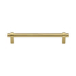 This is an image of a Heritage Brass - Cabinet Pull Industrial Design 160mm CTC Satin Brass Finish, c2480-160-sb that is available to order from T.H Wiggans Ironmongery in Kendal.