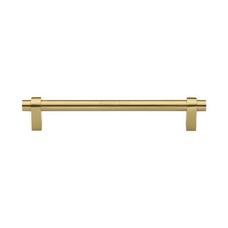 This is an image of a Heritage Brass - Cabinet Pull Industrial Design 160mm CTC Satin Brass Finish, c2480-160-sb that is available to order from T.H Wiggans Ironmongery in Kendal.