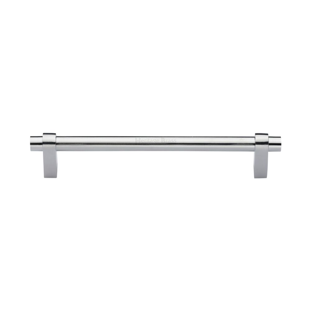 This is an image of a Heritage Brass - Cabinet Pull Industrial Design 160mm CTC Satin Chrome Finish, c2480-160-sc that is available to order from T.H Wiggans Ironmongery in Kendal.