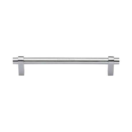 This is an image of a Heritage Brass - Cabinet Pull Industrial Design 160mm CTC Satin Chrome Finish, c2480-160-sc that is available to order from T.H Wiggans Ironmongery in Kendal.