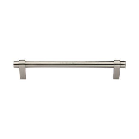 This is an image of a Heritage Brass - Cabinet Pull Industrial Design 160mm CTC Satin Nickel Finish, c2480-160-sn that is available to order from T.H Wiggans Ironmongery in Kendal.