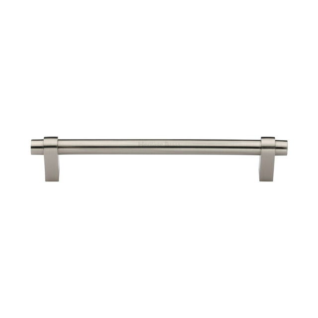 This is an image of a Heritage Brass - Cabinet Pull Industrial Design 160mm CTC Satin Nickel Finish, c2480-160-sn that is available to order from T.H Wiggans Ironmongery in Kendal.