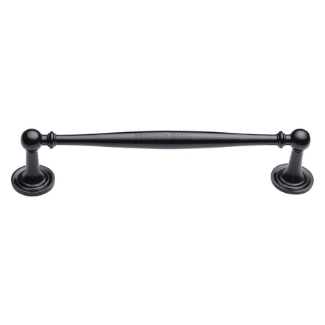 This is an image of a Heritage Brass - Cabinet Pull Colonial Design 152mm CTC Matt Black Finish, c2533-152-bkmt that is available to order from T.H Wiggans Ironmongery in Kendal.