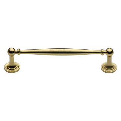 This is an image of a Heritage Brass - Cabinet Pull Colonial Design 152mm CTC Polished Brass Finish, c2533-152-pb that is available to order from T.H Wiggans Ironmongery in Kendal.