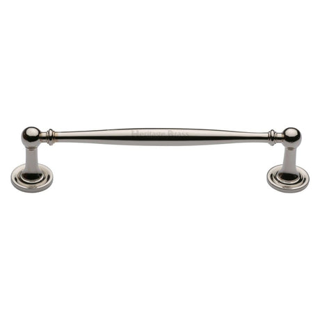 This is an image of a Heritage Brass - Cabinet Pull Colonial Design 152mm CTC Polished Nickel Finish, c2533-152-pnf that is available to order from T.H Wiggans Ironmongery in Kendal.