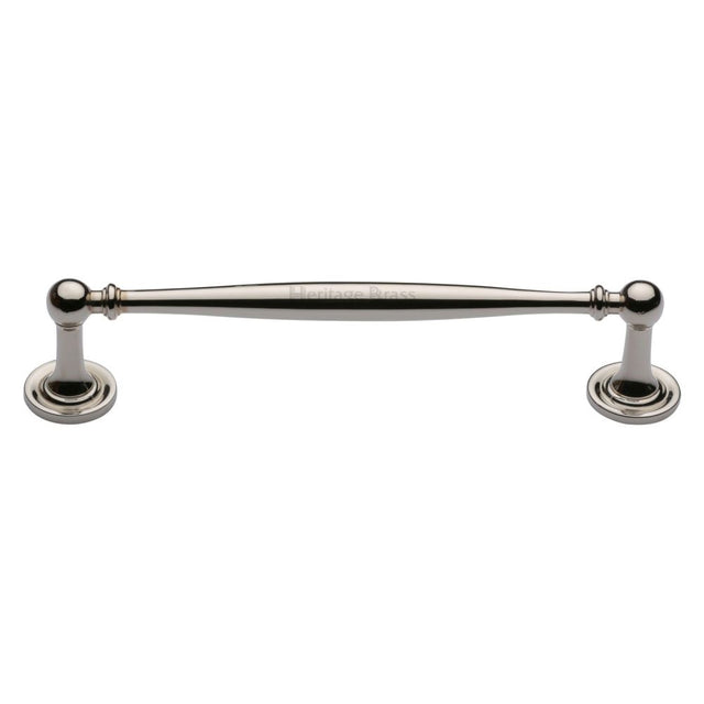 This is an image of a Heritage Brass - Cabinet Pull Colonial Design 152mm CTC Polished Nickel Finish, c2533-152-pnf that is available to order from T.H Wiggans Ironmongery in Kendal.