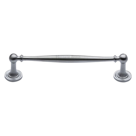 This is an image of a Heritage Brass - Cabinet Pull Colonial Design 152mm CTC Satin Chrome Finish, c2533-152-sc that is available to order from T.H Wiggans Ironmongery in Kendal.