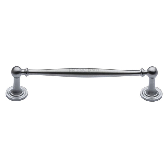 This is an image of a Heritage Brass - Cabinet Pull Colonial Design 152mm CTC Satin Chrome Finish, c2533-152-sc that is available to order from T.H Wiggans Ironmongery in Kendal.