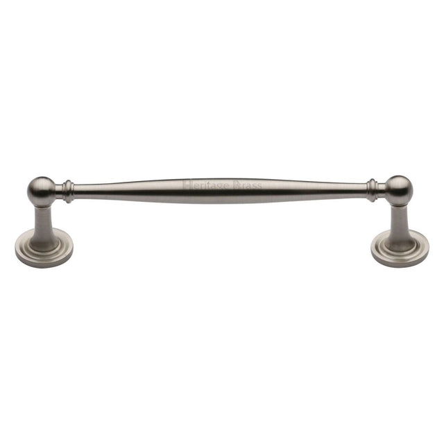 This is an image of a Heritage Brass - Cabinet Pull Colonial Design 152mm CTC Satin Nickel Finish, c2533-152-sn that is available to order from T.H Wiggans Ironmongery in Kendal.