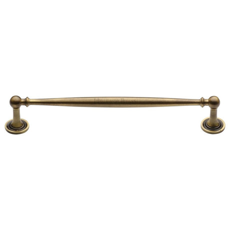 This is an image of a Heritage Brass - Cabinet Pull Colonial Design 203mm CTC Antique Brass Finish, c2533-203-at that is available to order from T.H Wiggans Ironmongery in Kendal.