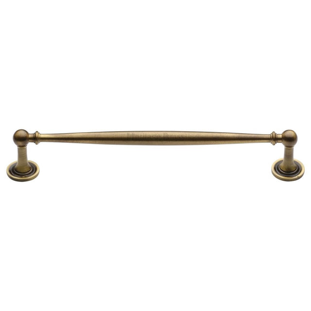 This is an image of a Heritage Brass - Cabinet Pull Colonial Design 203mm CTC Antique Brass Finish, c2533-203-at that is available to order from T.H Wiggans Ironmongery in Kendal.